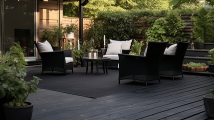 Wall Mural - patio black rug