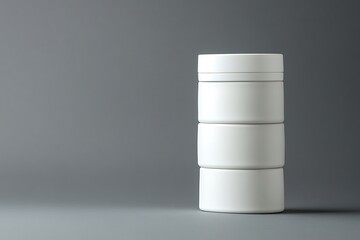 Wall Mural - Stylish Stacked White Cylindrical Containers