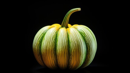 Wall Mural - vibrant white pumpkin black background