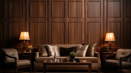 Canvas Print - paneling walnut wood grain