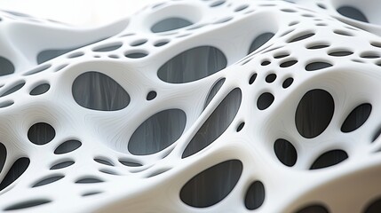 Poster - Abstract Organic Texture with White Intricate Patterns and Shapes