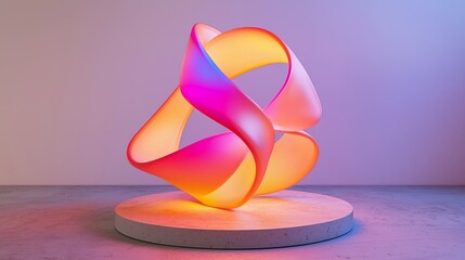 Poster - Abstract Colorful Sculpture with Soft Curves and Gentle Light