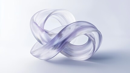 Poster - Elegant Abstract Design of Swirling Curves in Soft Purple Tones