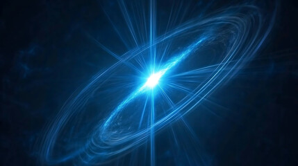 Poster - A Spectacular Core of Light and Energy Radiating Spiraling Beams in a Vast Celestial Expanse