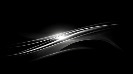 Poster - Abstract Black and White Light Stream Design with Modern Elegant Wave Effect Visual Aesthetic