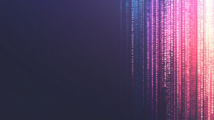 Poster - Abstract Data Stream Visualization with Glitching Light Effect for Modern Technology Background