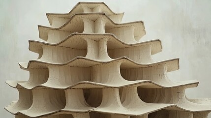 Poster - Elegant Architectural Sculpture with Layered Curved Design