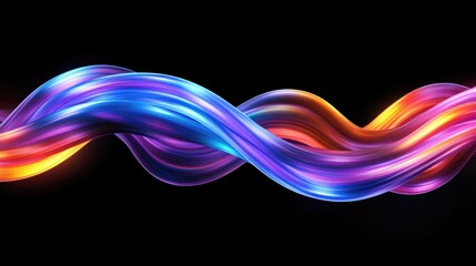 Aufkleber - Dynamic waves of color flowing through a dark background visual art abstract high contrast digital concept