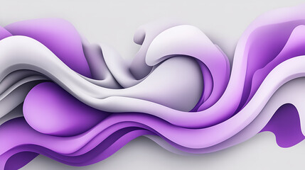 Poster - Abstract Flowing Forms in Purple and White Gradient Style with Dynamic Smooth Layered Shapes