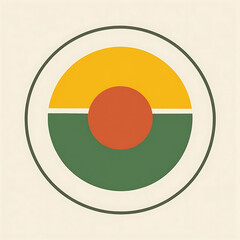 Poster - Abstract Geometric Circle Composition with Earth Tone Palette for Modern Design and Minimalist Style