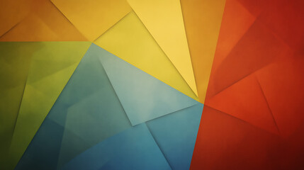 Poster - Abstract Geometric Design with Overlapping Colorful Planes and Shadows for Modern Backgrounds