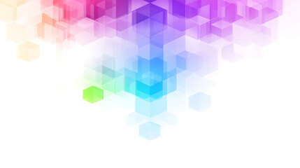 Poster - Abstract Geometric Hexagon Pattern Gradient Multicolor Background Art Design Style Presentation