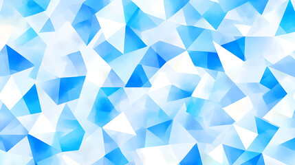 Poster - Abstract Geometric Mosaic Pattern in Sky Blue and White Watercolor Style Background Illustration