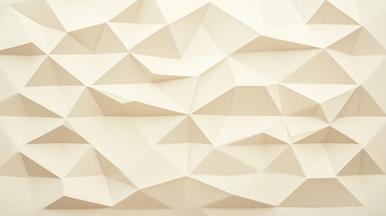 Poster - Abstract Geometric Pattern in Beige Tones Modern Minimalist Design Triangle Origami Style Formations