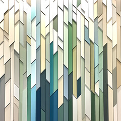 Poster - Abstract Geometric Wall Art with Cascading Rectangular Panels and Tranquil Color Palette Design