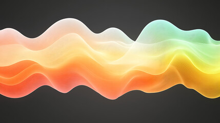 Poster - Abstract Gradient Mesh Waves Flowing Over Dark Background Dynamic Visualization Art