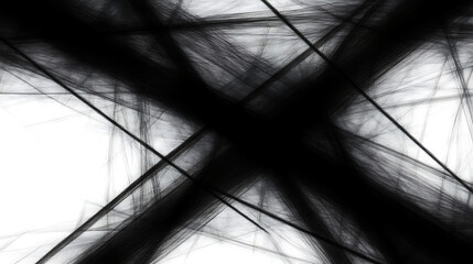 Poster - Abstract Graphite Strokes Intersecting Lines and Forms in a Dark and Light Composition Study