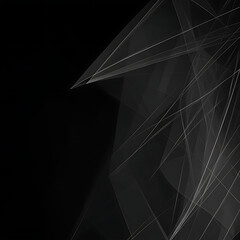 Poster - Abstract Gray Geometric Composition with Lines on Black Background Minimalist Graphic Design