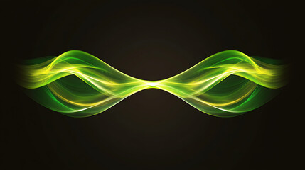 Poster - Abstract Green Light Wave Energy Flow Symmetry on Dark Backdrop Visual Design Element Image 90char