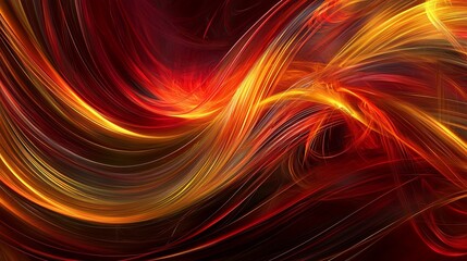 Poster - Vibrant Swirls of Red and Gold Abstract Background for Design