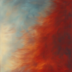 Poster - Abstract Impressionistic Hues of Dawn Sky and Fiery Sunset Depiction with Delicate Brushstrokes