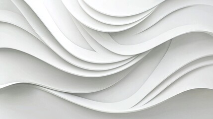 Poster - Abstract White Waves Paper Texture Background for Design Projects