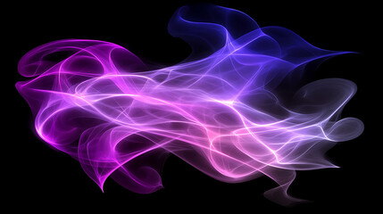 Poster - abstract light forms purple and blue blends on black backdrop artistic design concept