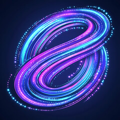Poster - Abstract Light Trails Forming Infinity Symbol Glows with Neon Colors on Dark Background