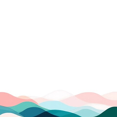 Poster - Abstract Pastel Color Waves Overlay Design Backdrop for Digital Graphic Illustration Presentation