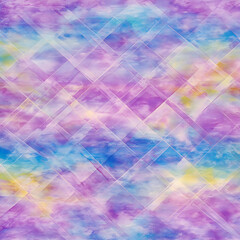 Poster - Abstract Sky Dreamscape with Geometric Glass Overlay in Soft Purple and Blue Tones