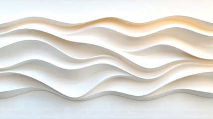 Poster - Abstract White Wavy Lines Pattern Surface Design with Elegant Curve Forms and Artistic Textures