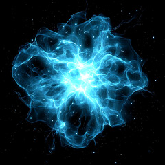 Poster - Blue Energy Explosion with Cosmic Glow and Nebula Effects Creating Ethereal Sci Fi Phenomenon