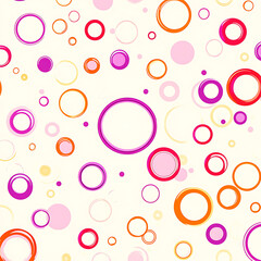 Poster - Bright Orbs Arrayed in a Playful Pattern of Circles Scattered Across a Light Backdrop Design