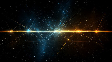 Poster - Brilliant Celestial Convergence of Light and Space Dust Radiating Cosmic Energy and Interstellar Glow