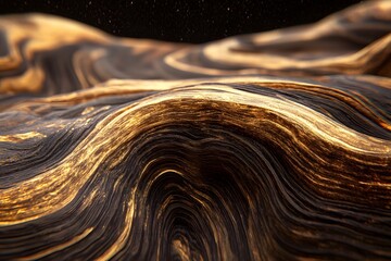 Poster - Golden Waves Abstract Background Texture
