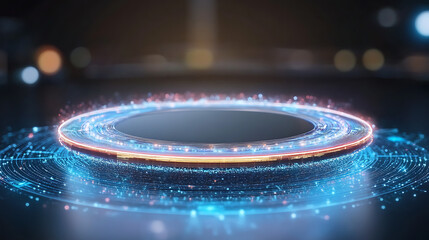 Poster - Circular Technology Platform with Digital Illumination for Innovative Product Showcase Display