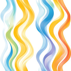 Poster - Colorful Abstract Flowing Ribbons of Gradient Hues on a White Background Decoration Graphic Element