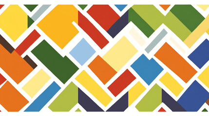 Poster - Colorful Geometric Pattern of Rectangles on White Backdrop Abstract Design Illustration