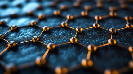 Poster - interconnected hexagonal structures symbolizing networks connectivity and futuristic technology conv