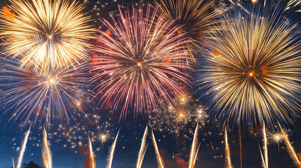 Canvas Print - a dazzling fireworks display illuminating the night sky in vivid colors