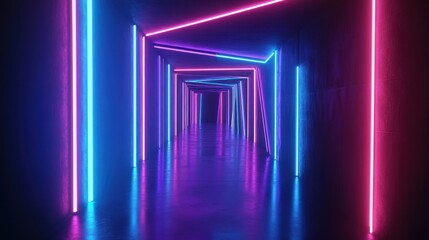 Neon Lights Corridor