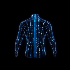 Poster - digital human back circuitry interface tech body anatomy system futuristic design innovation
