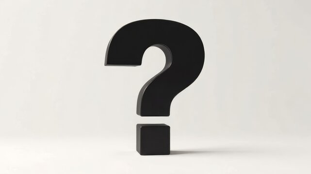 black question mark close-up on light background