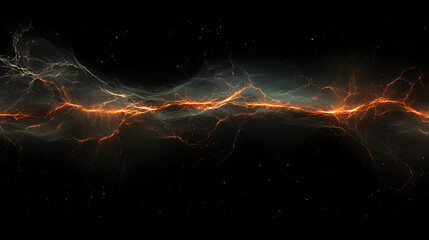 Wall Mural - dynamic energy beam with fractal lines on black background visual abstract pattern design