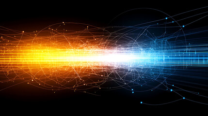 Poster - Dynamic Interplay of Light Energy Fields in a Futuristic Sci Fi Digital Universe