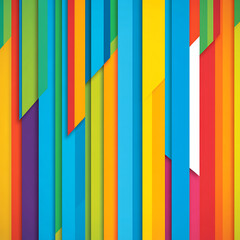Poster - Dynamic Multicolored Strips Abstract Geometric Composition for Modern Design Applications