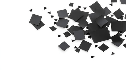 Poster - Elegant Arrangement of Abstract Geometric Shapes Squares and Triangles on Clean White Background