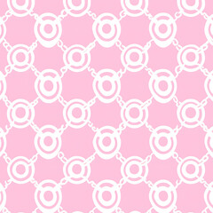 Poster - Elegant Pattern with Interlinked Geometric Shapes on a Pale Pink Background for Fashion Fabric