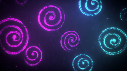 Poster - Elegant Spirals Purple and Cyan Abstract Pattern Design for Modern Backgrounds and Artistic Projects