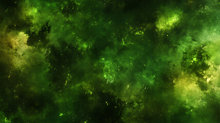 Poster - Emerald Nebula Universe Backdrop Cosmic Green Energy Explosion Abstract Dark Mystery Space Design Backdrop